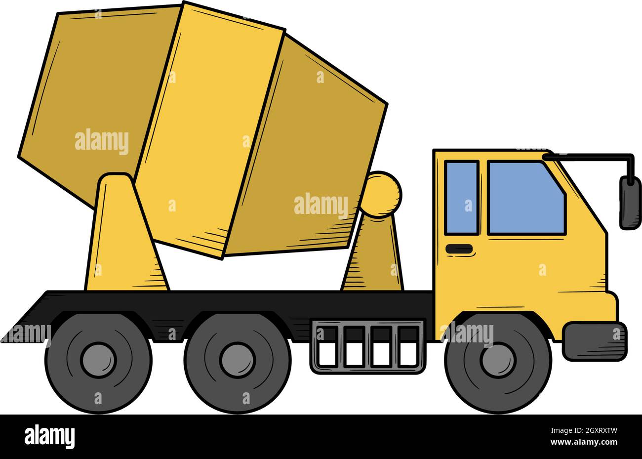 Cement truck hand drawn sketch illustration vector design Stock Vector ...