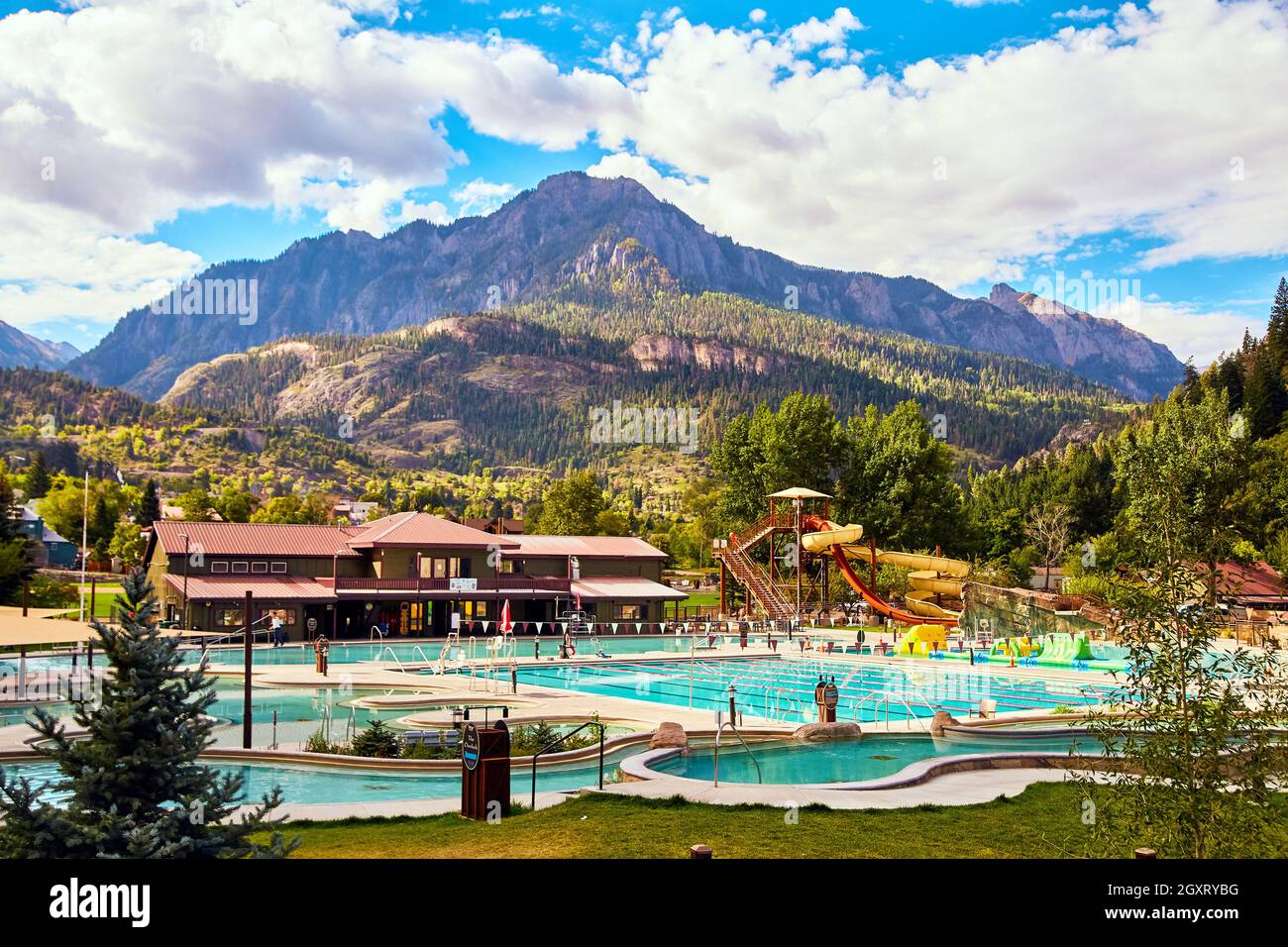 Warm and peaceful hot springs in mountains Stock Photo - Alamy