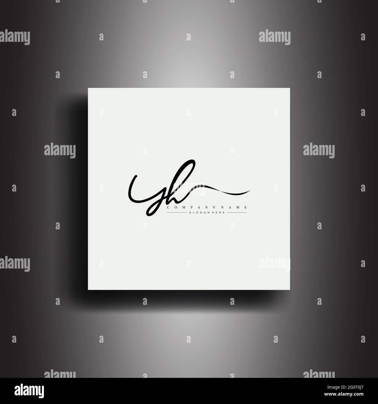 YH Signature style monogram.Calligraphic lettering icon and handwriting ...