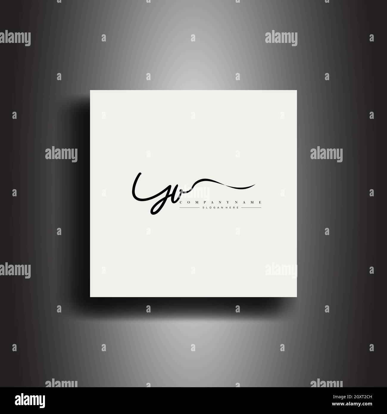 YV Signature style monogram.Calligraphic lettering icon and handwriting vector art design Stock Vector
