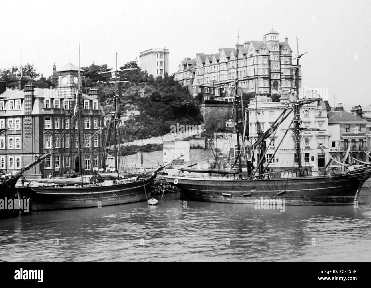 Folkestone harbour, Victorian period Stock Photo Alamy