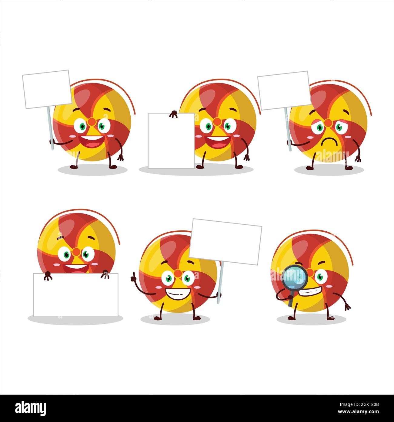 Ground Spinners Fireworks Cartoon Character Bring Information Board Vector Illustration Stock 