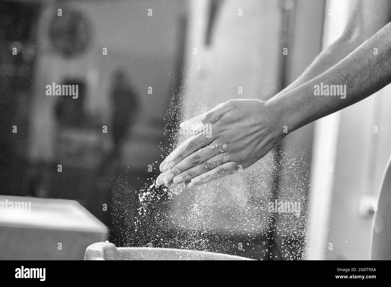 Gym Chalk Magnesium Carbonate hands clapping young african american