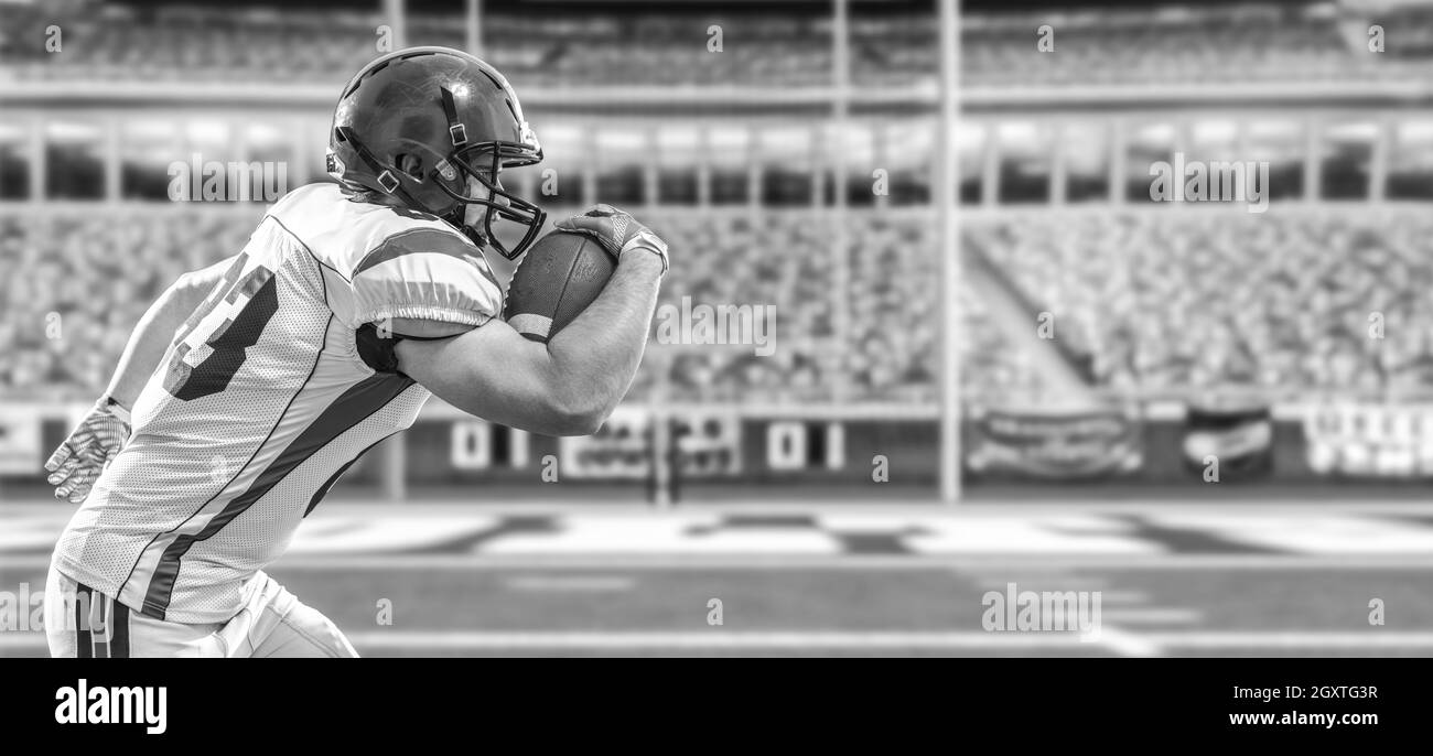 one quarterback american football player throwing ball isolated on gray