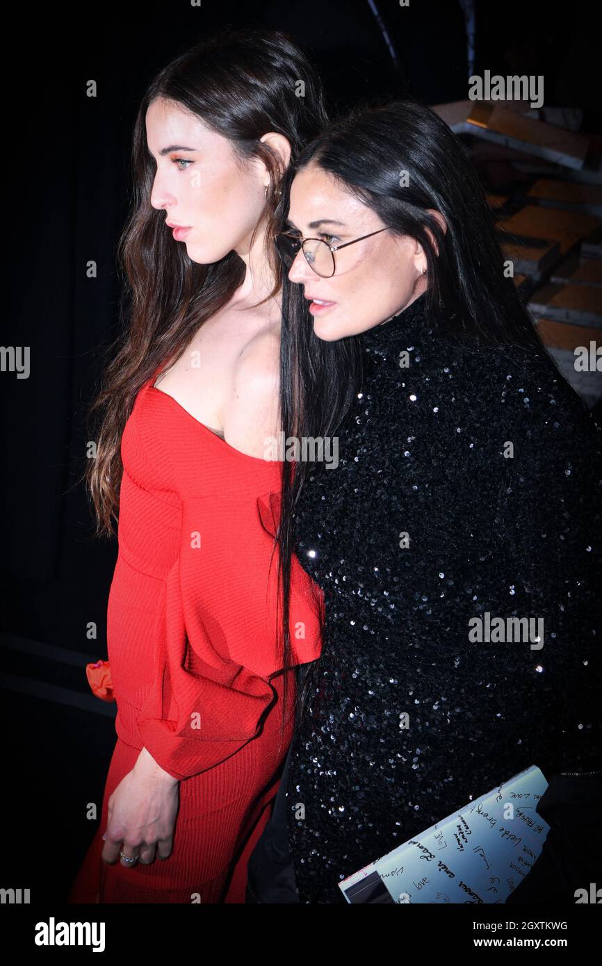 Paris, France. October 5, 2021, Demi Moore and her daughter Scout LaRue