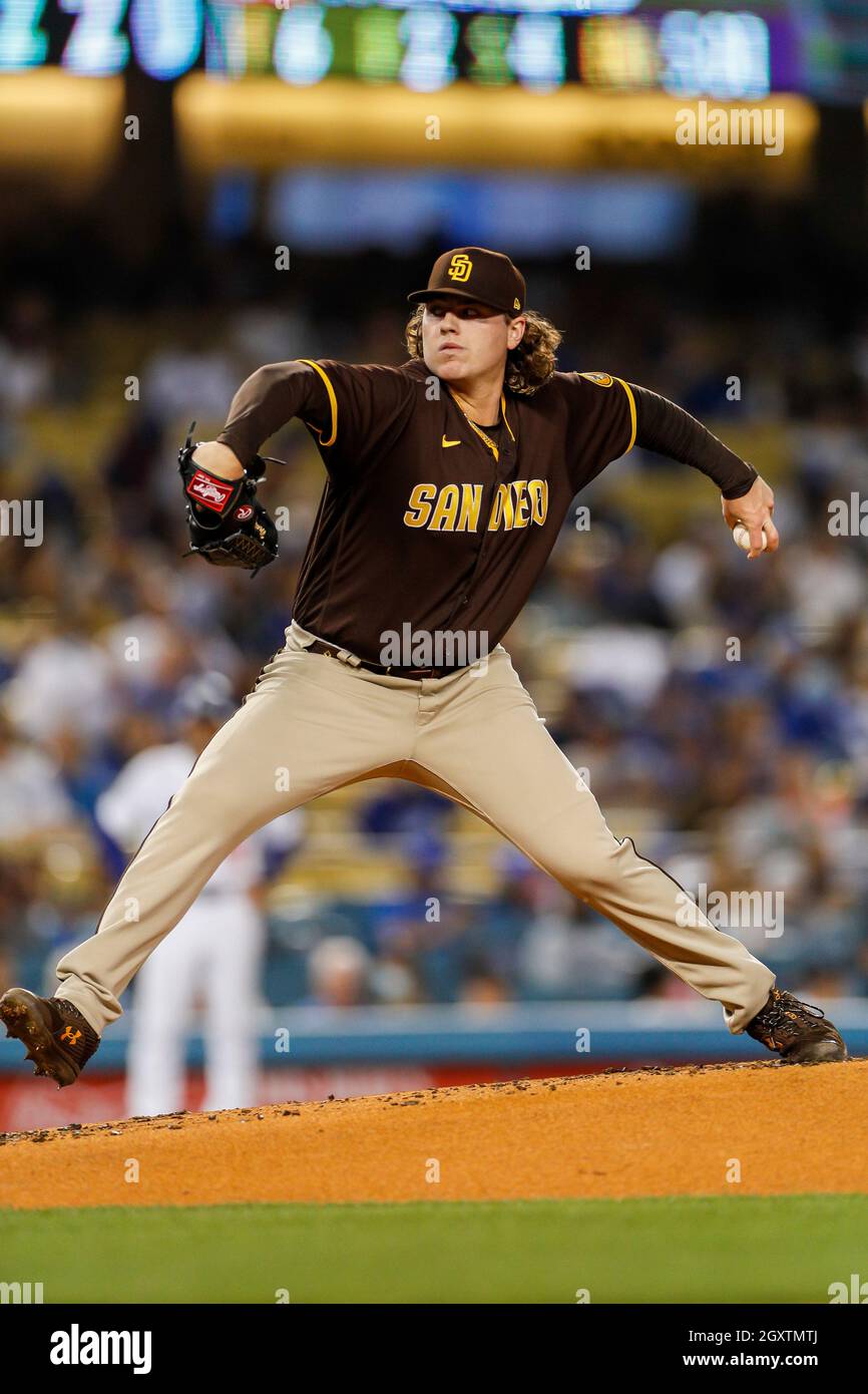 San Diego Padres starting pitcher Ryan Weathers (40) pitches the ball