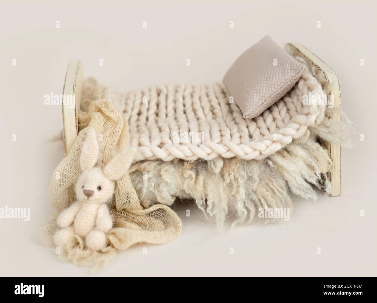 Furniture bed for newborn photoshoot Stock Photo Alamy