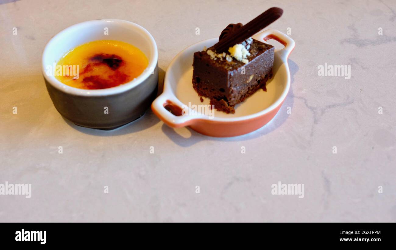 Brownie with custard hires stock photography and images Alamy