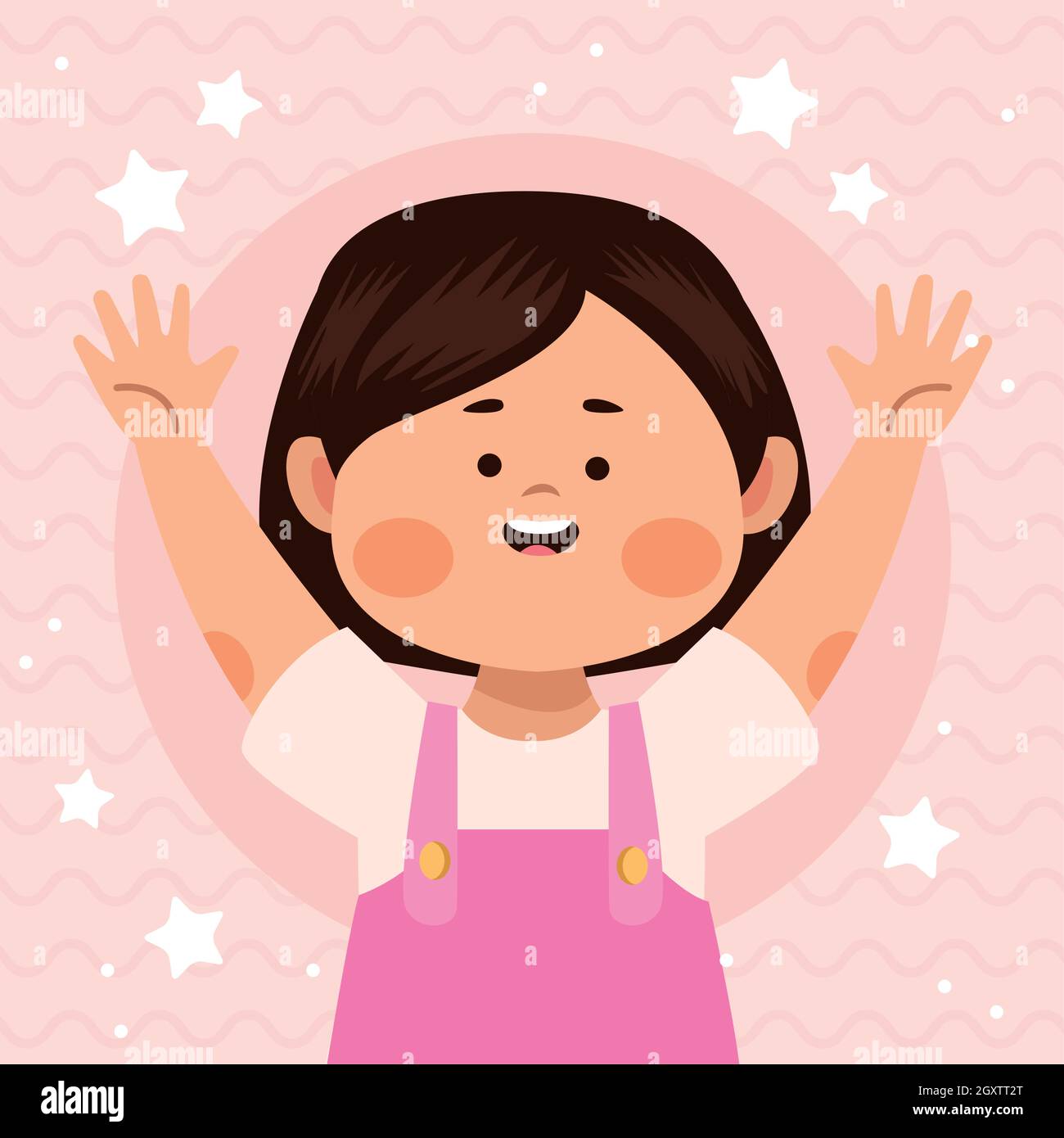 happy little girl Stock Vector Image & Art - Alamy