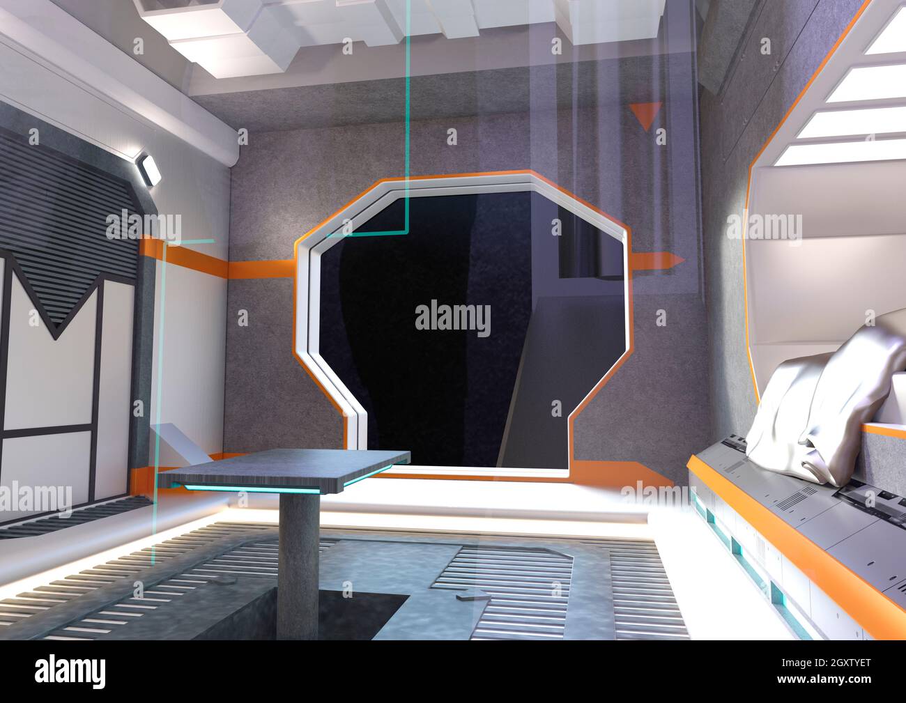 3D rendering of a science fiction space station Stock Photo - Alamy