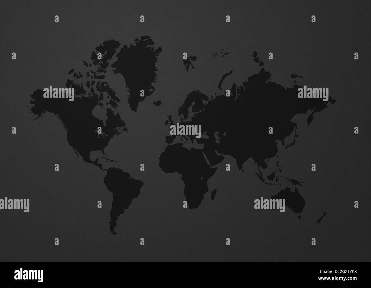 World map isolated on black wall background Stock Photo - Alamy