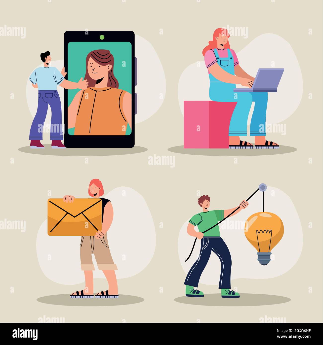 Four Innovative Persons Group Stock Vector Image Art Alamy four-innovative-persons-group-stock-vector-image-art-alamy