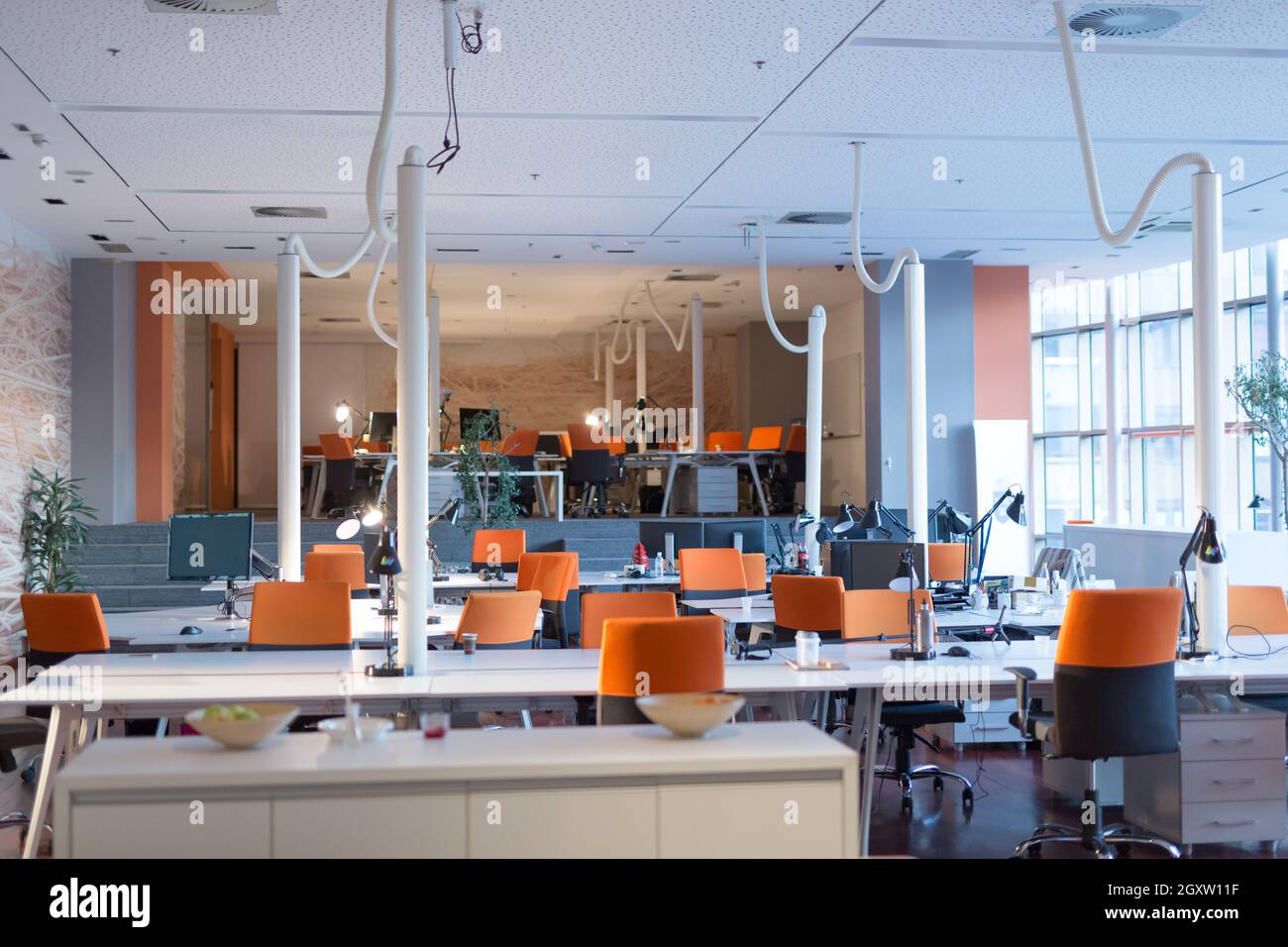 Big bright empty modern office after work Stock Photo - Alamy