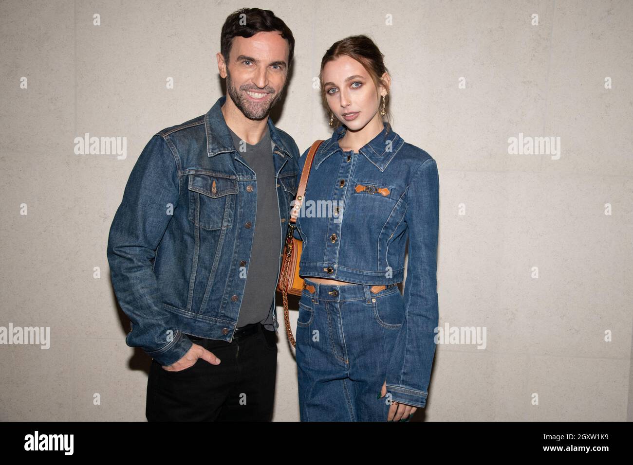 Paris, France. October 05, 2021, Designer Nicolas Ghesquiere and Cody Fern  attend the Louis Vuitton Cocktail Womenswear Spring/Summer 2022 as part of  Paris Fashion Week on October 05, 2021 in Paris, France.