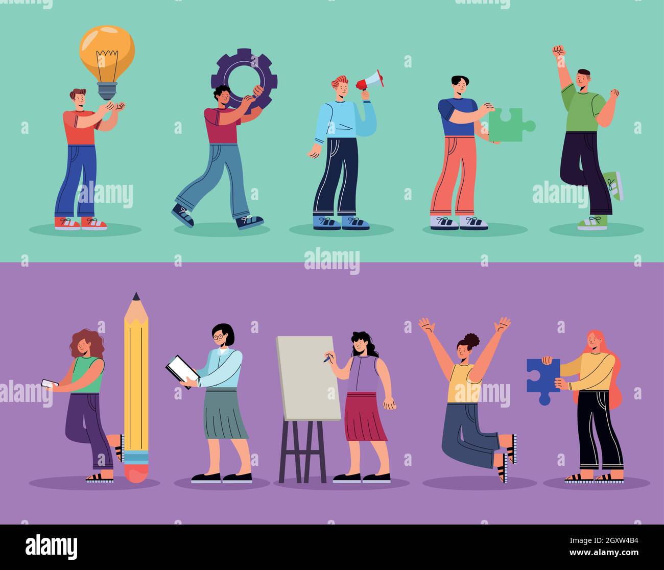 ten innovative persons characters Stock Vector Image & Art - Alamy