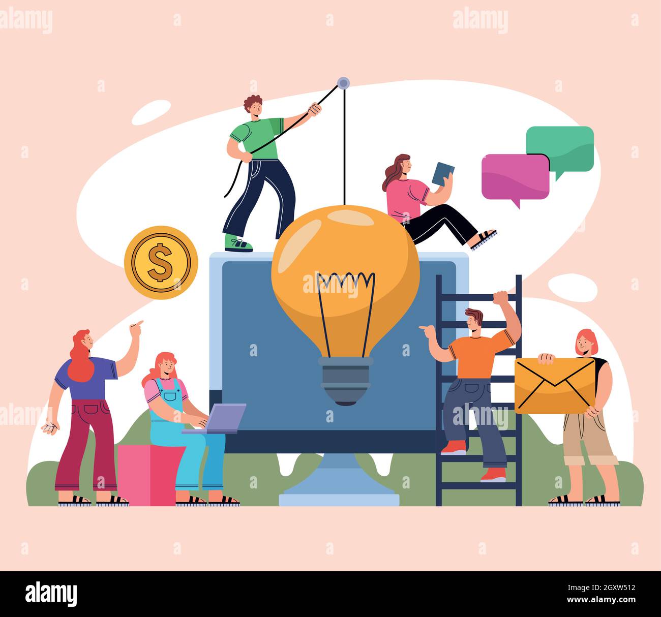 innovative persons and desktop Stock Vector Image & Art - Alamy