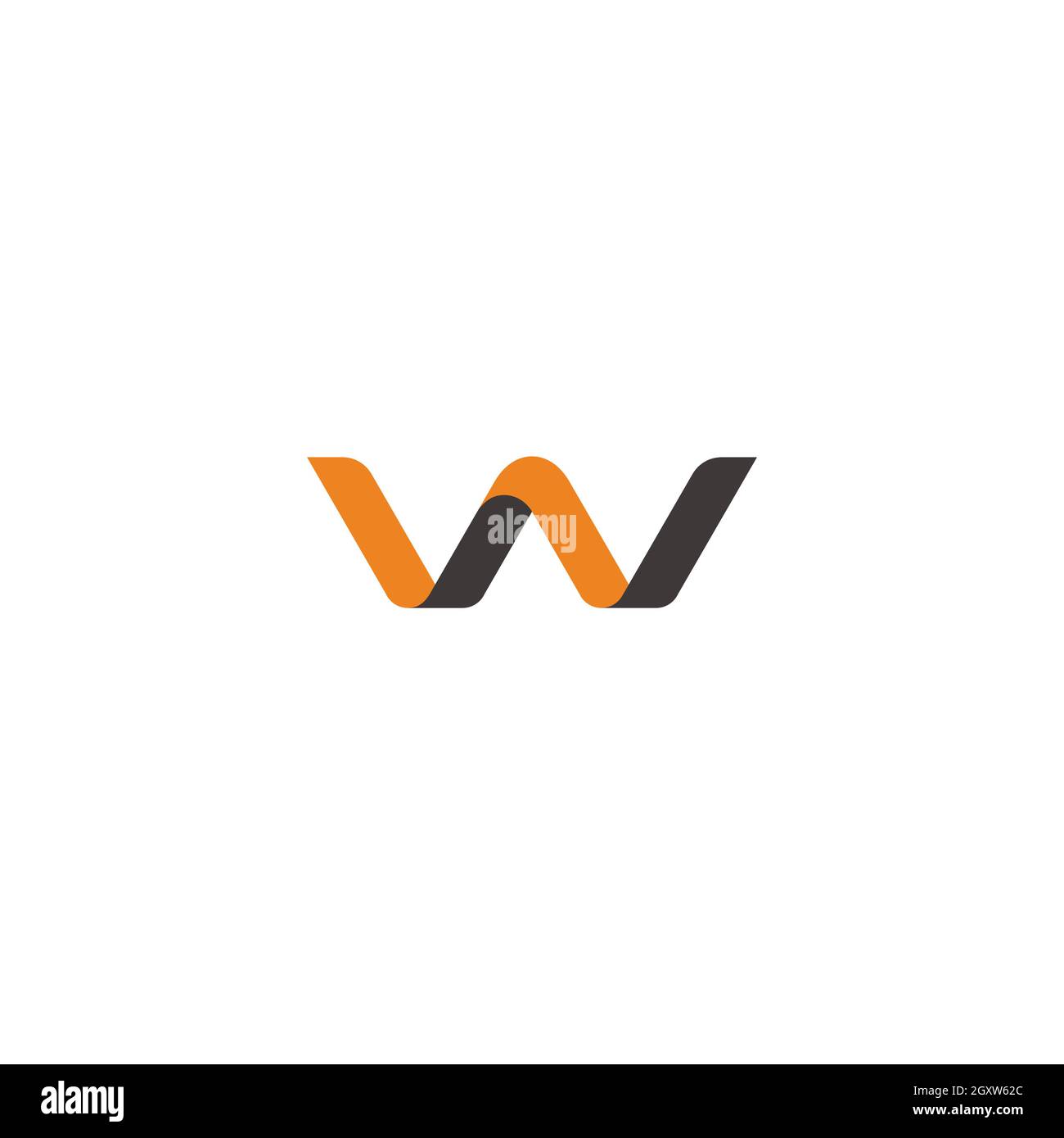 letter w simple 3d wavy ribbon logo vector Stock Vector Image & Art - Alamy