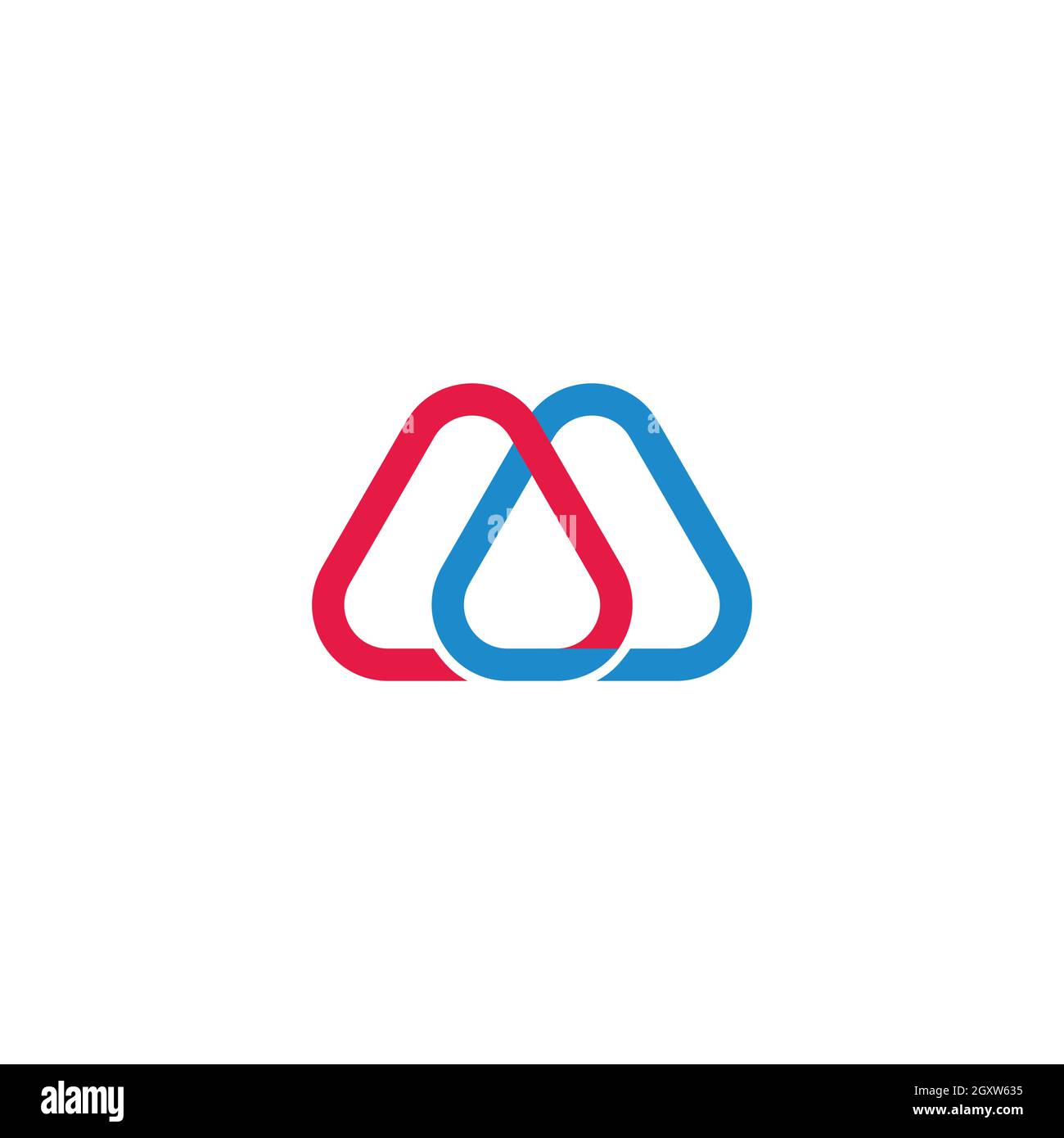 letter am simple linked colorful line geometric loop logo vector Stock Vector