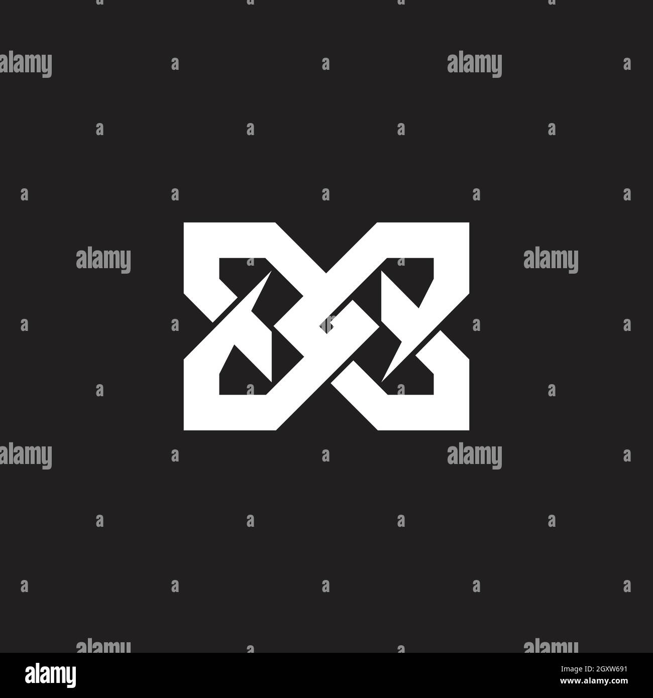 abstract letter dd linked overlapping 3d flat logo vector Stock Vector