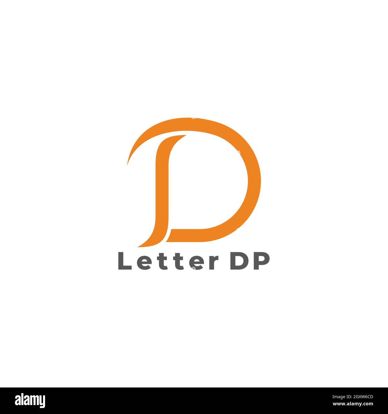 letter dp curves geometric motion logo vector Stock Vector