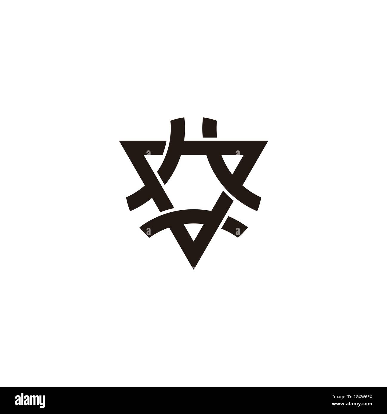 letter v triangle link curve line simple logo vector Stock Vector
