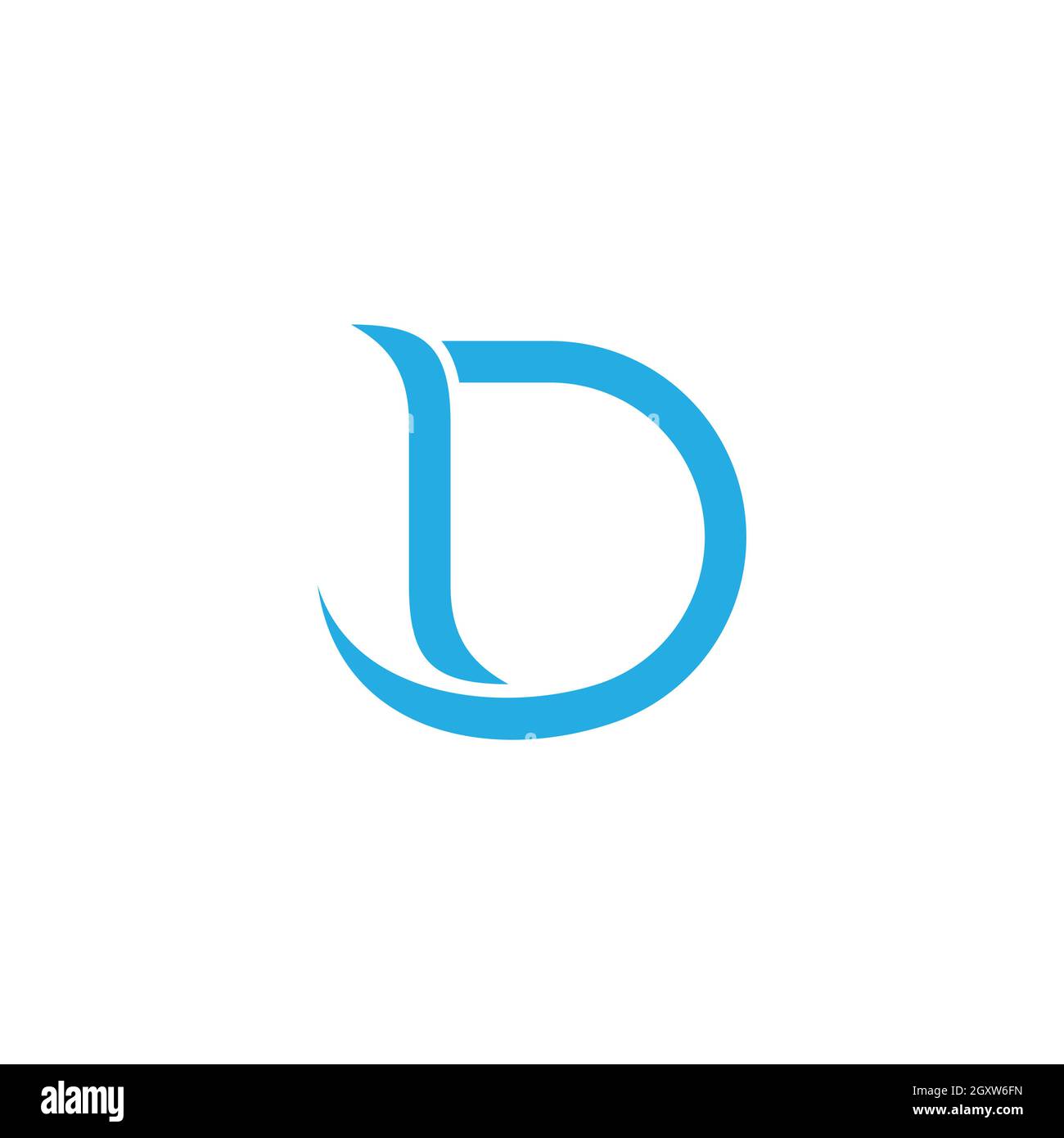 letter ld simple curves geometric logo vector Stock Vector
