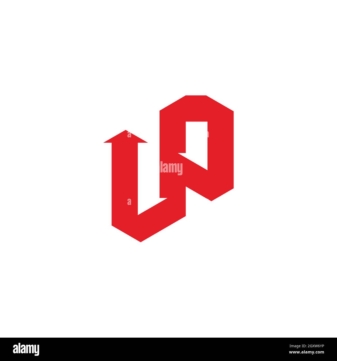 letter up arrow 3d flat geometric design logo vector Stock Vector