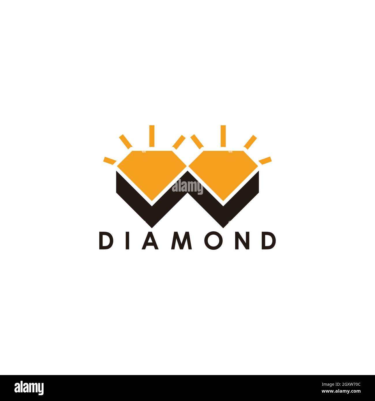 letter w simple geometric shine diamond logo vector Stock Vector