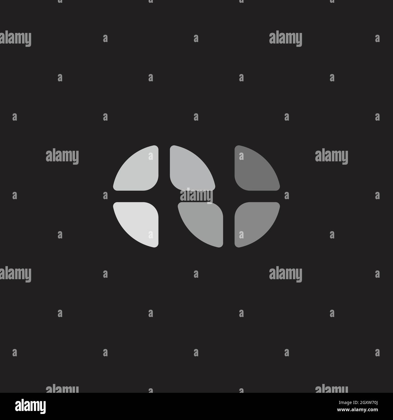 abstract letter nu motion circle geometric logo vector Stock Vector