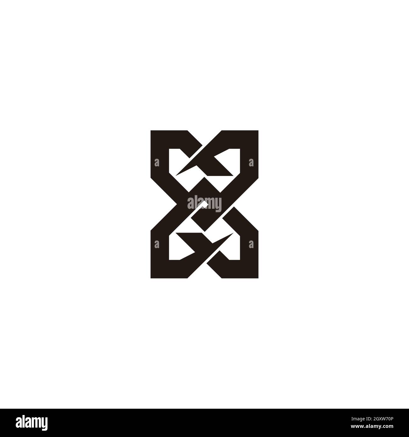 abstract linked home shape overlapping line logo vector Stock Vector