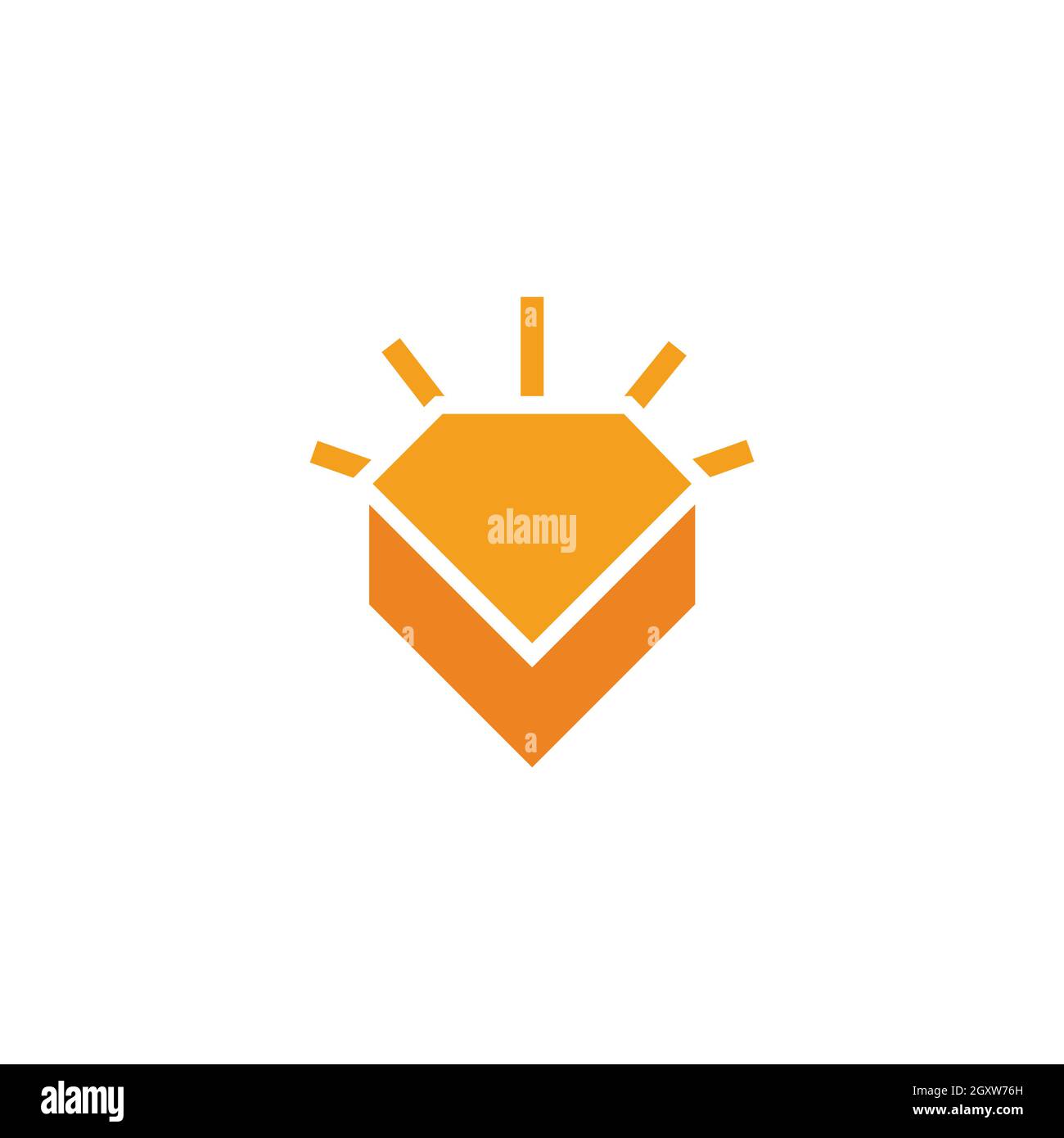 letter v simple geometric shine diamond logo vector Stock Vector