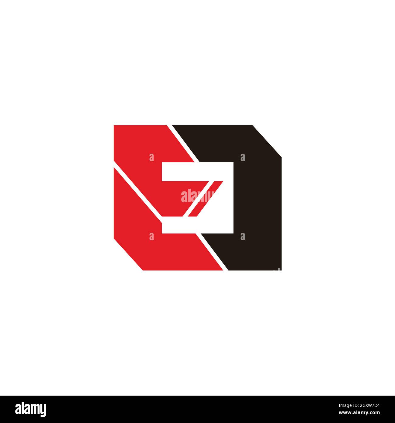 letter ec simple geometric slice colorful design logo vector Stock Vector