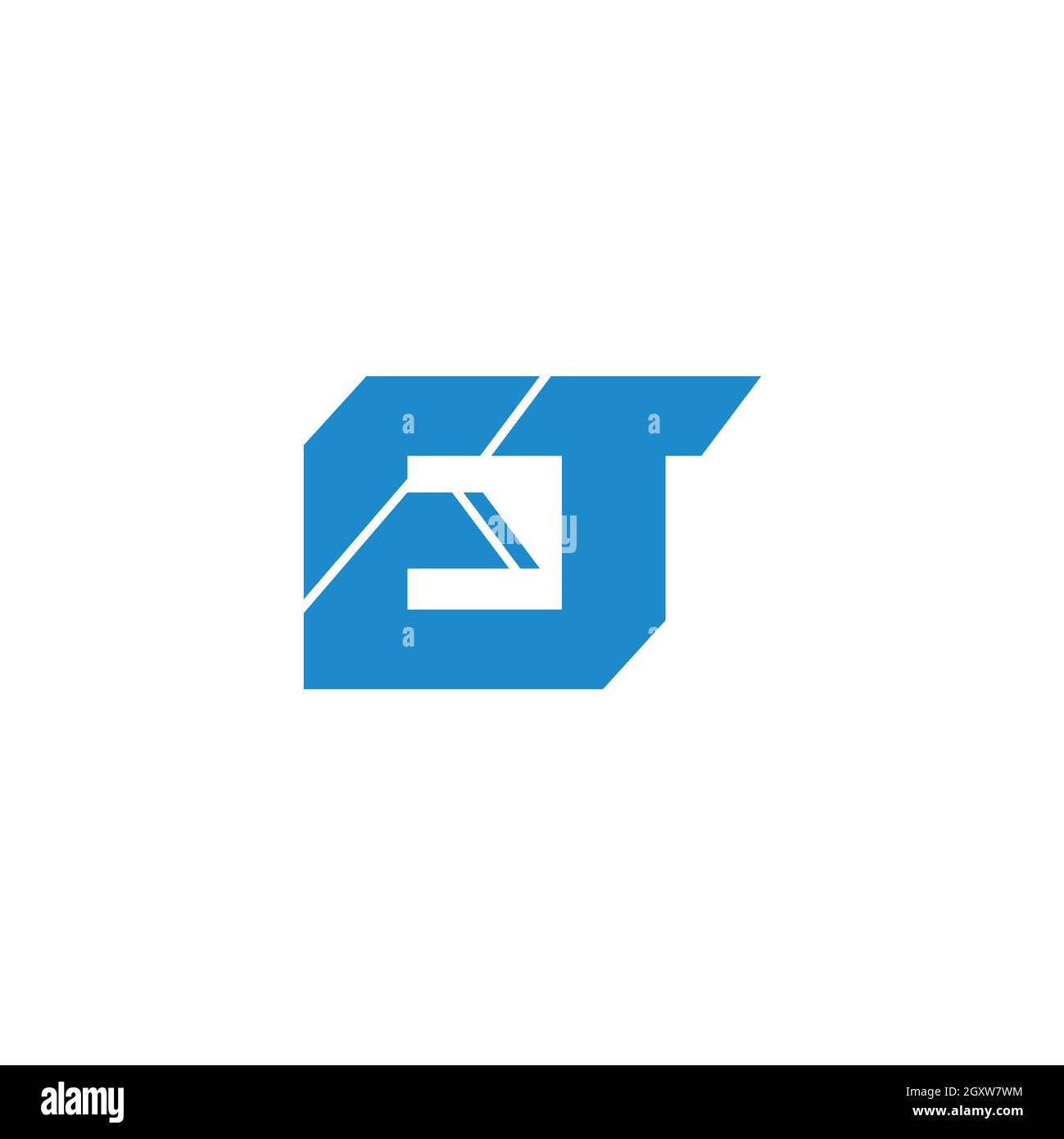letter et simple geometric slice square design logo vector Stock Vector
