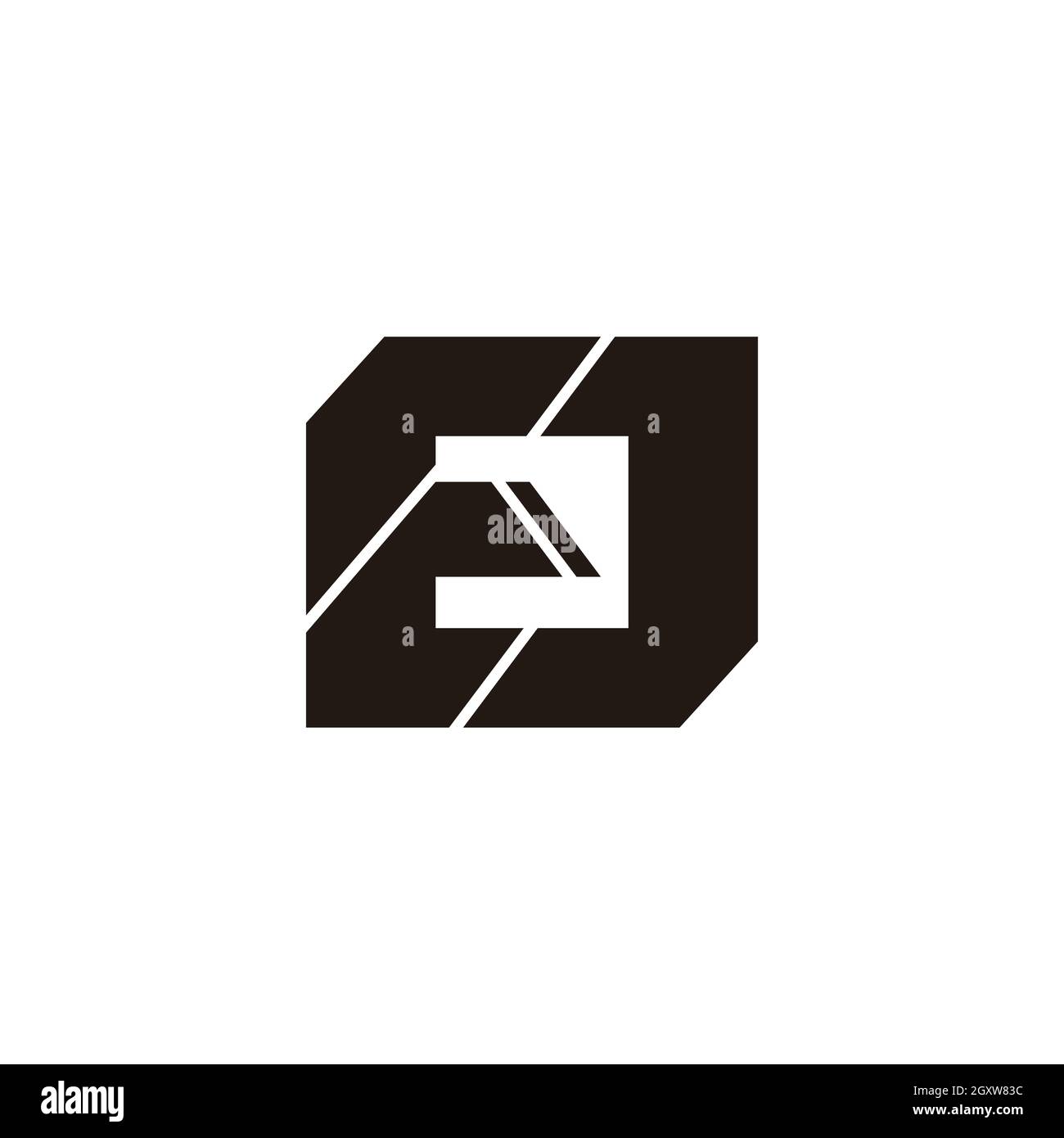 letter ej simple geometric slice square design logo vector Stock Vector