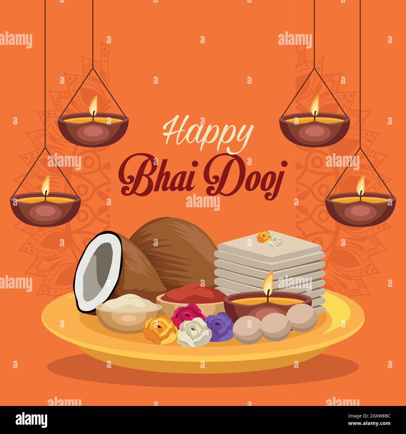 happy bhai dooj postcard Stock Vector Image & Art - Alamy