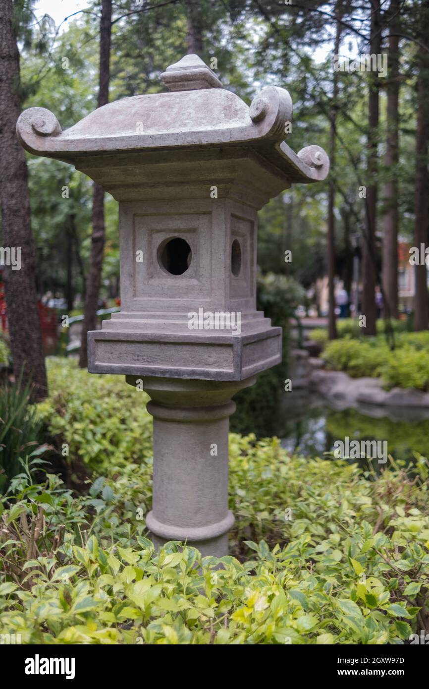 Traditional Japanese stone sculpture in Masayoshi Ohira Park Stock Photo Alamy