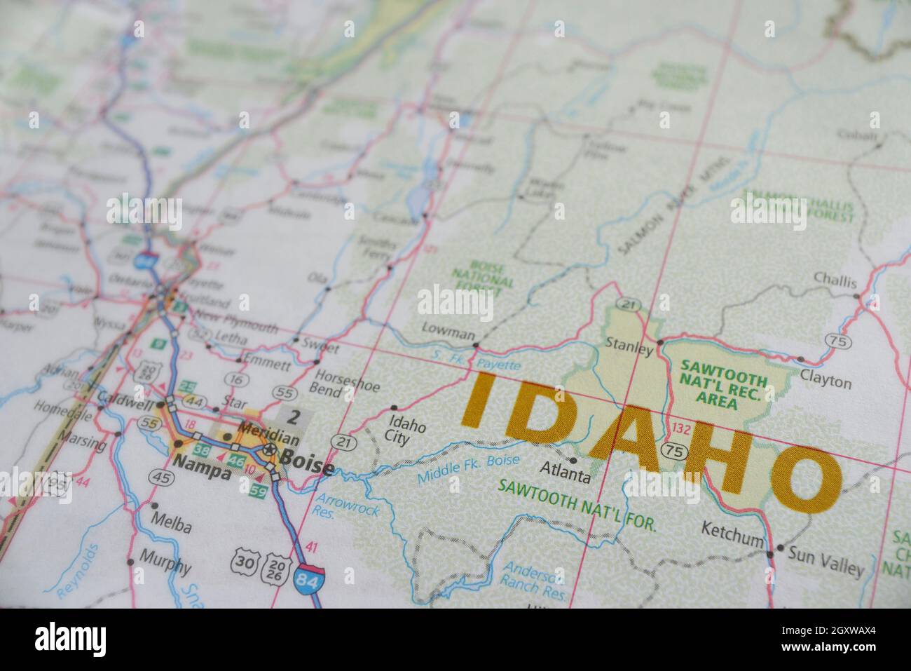 Map of Idaho Stock Photo