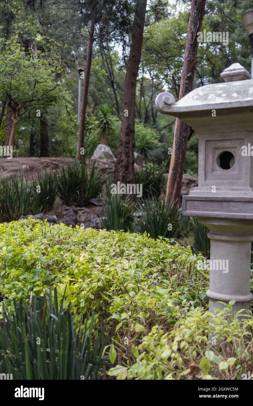 Traditional Japanese stone sculpture in Masayoshi Ohira Park Stock Photo Alamy