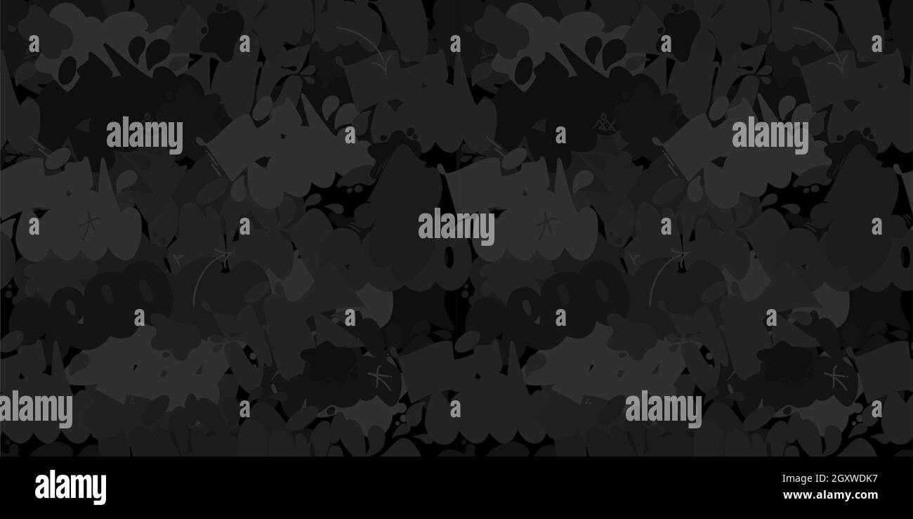 Dark Black Flat Seamless Abstract Hip Hop Street Art Graffiti Style ...