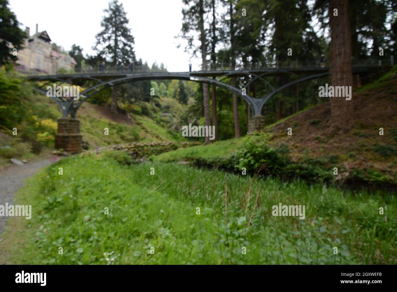 Bridge in Cragside Northumberland National Trust Stock Photo Alamy