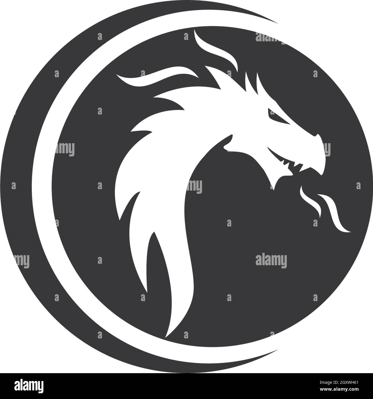 Dragon logo template vector illustration Stock Vector