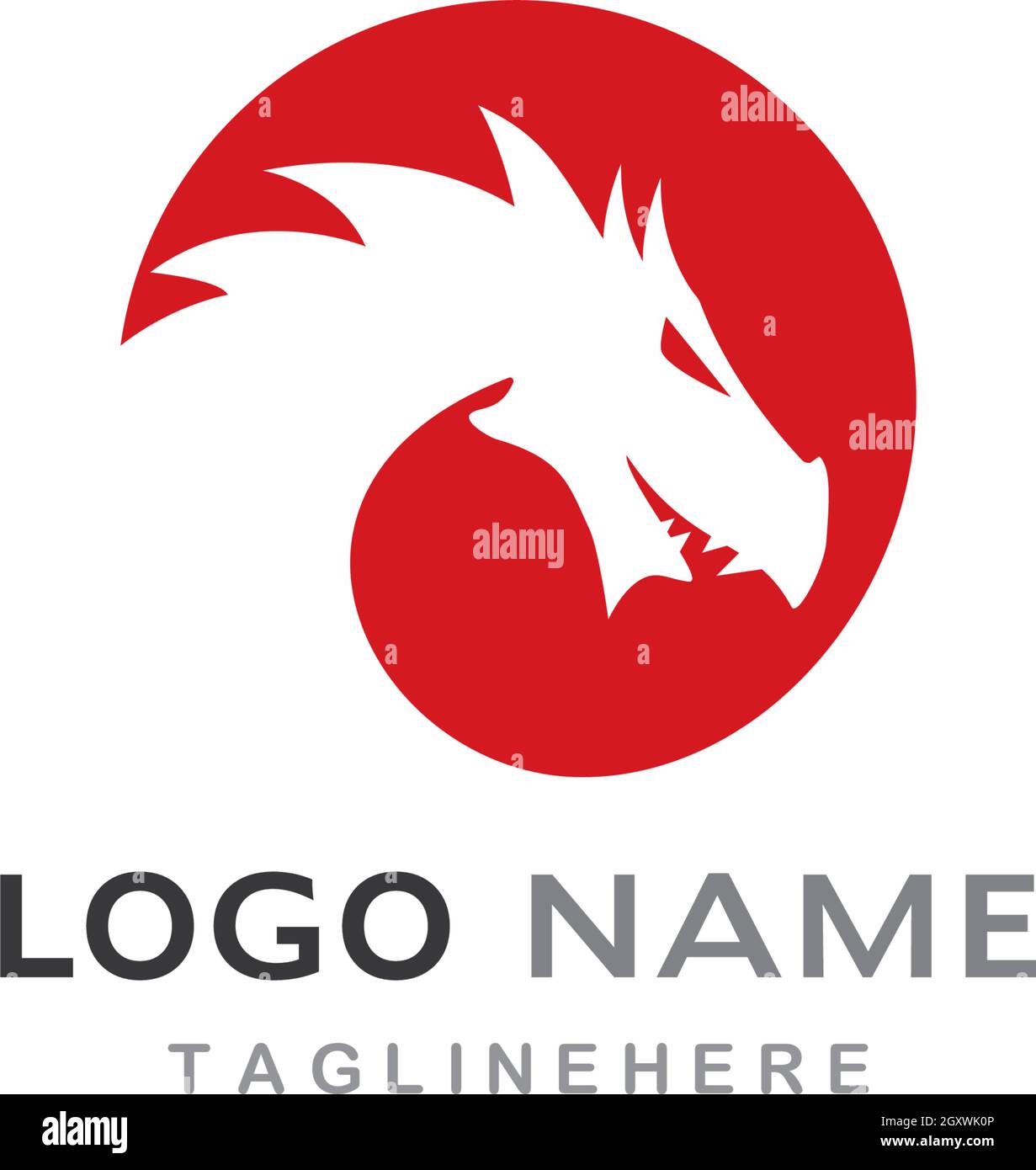Head Dragon logo template vector illustration Stock Vector