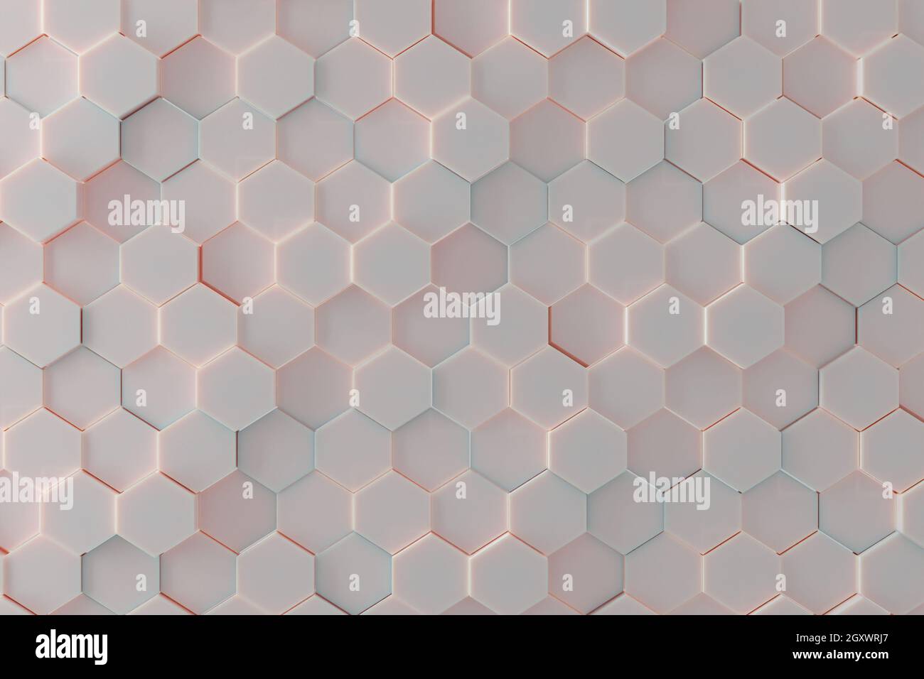 Hexagon tile background pattern with soft pastel colot light. 3d render ...