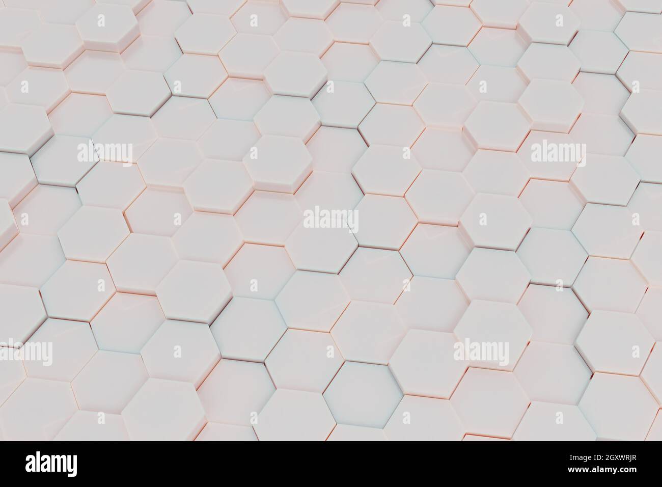 Hexagon tile background pattern with soft pastel colot light. 3d render ...