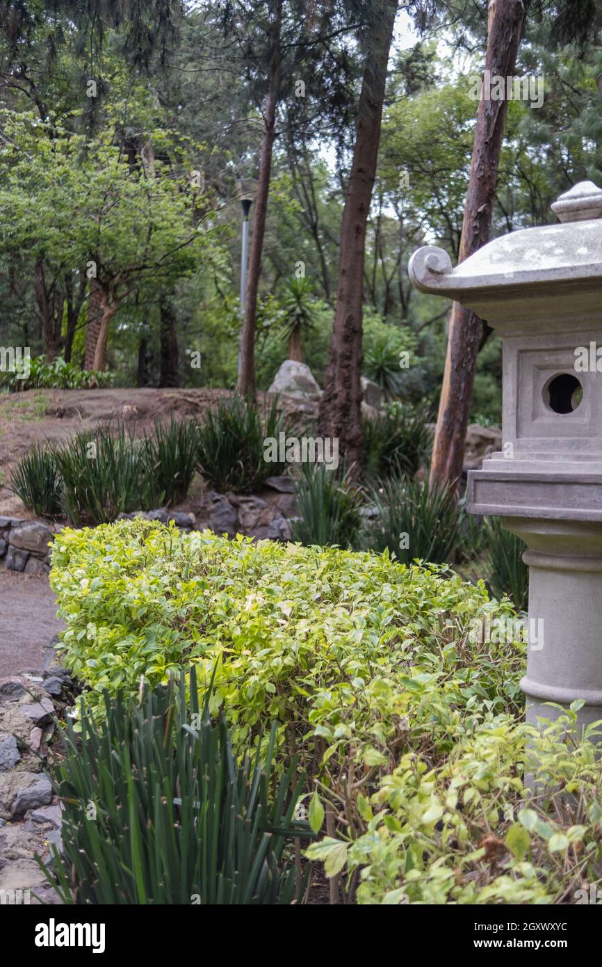 Traditional Japanese stone sculpture in Masayoshi Ohira Park Stock Photo Alamy