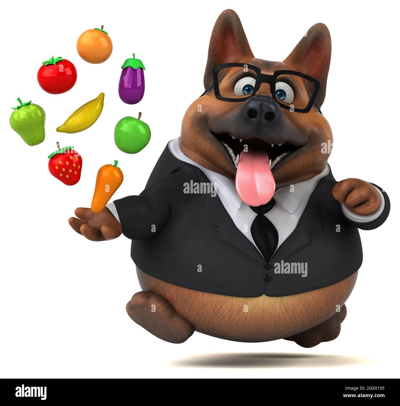 German shepherd dog - 3D Illustration Stock Photo