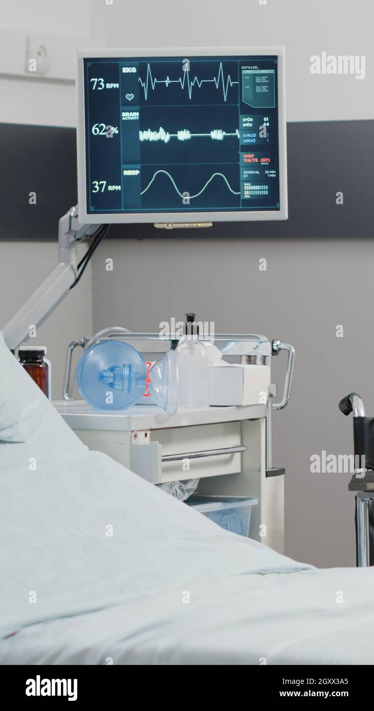 Monitor Display for Blood Oxygen Rate and Heart Rate in Patient Room in the  Hospital Stock Photo - Image of equipment, digital: 199662292