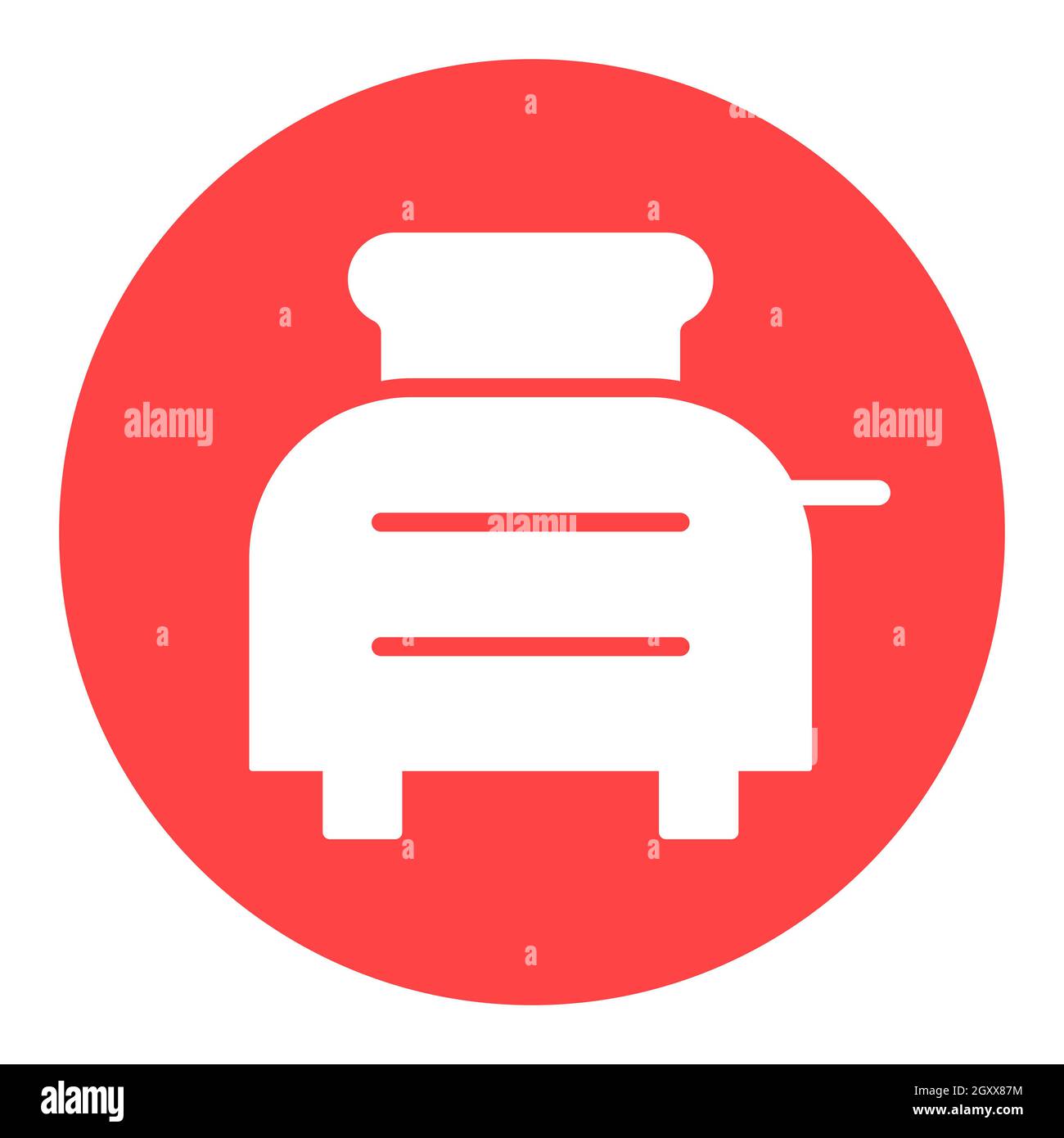 Toaster with toasts vector white glyph icon. Kitchen appliance. Graph