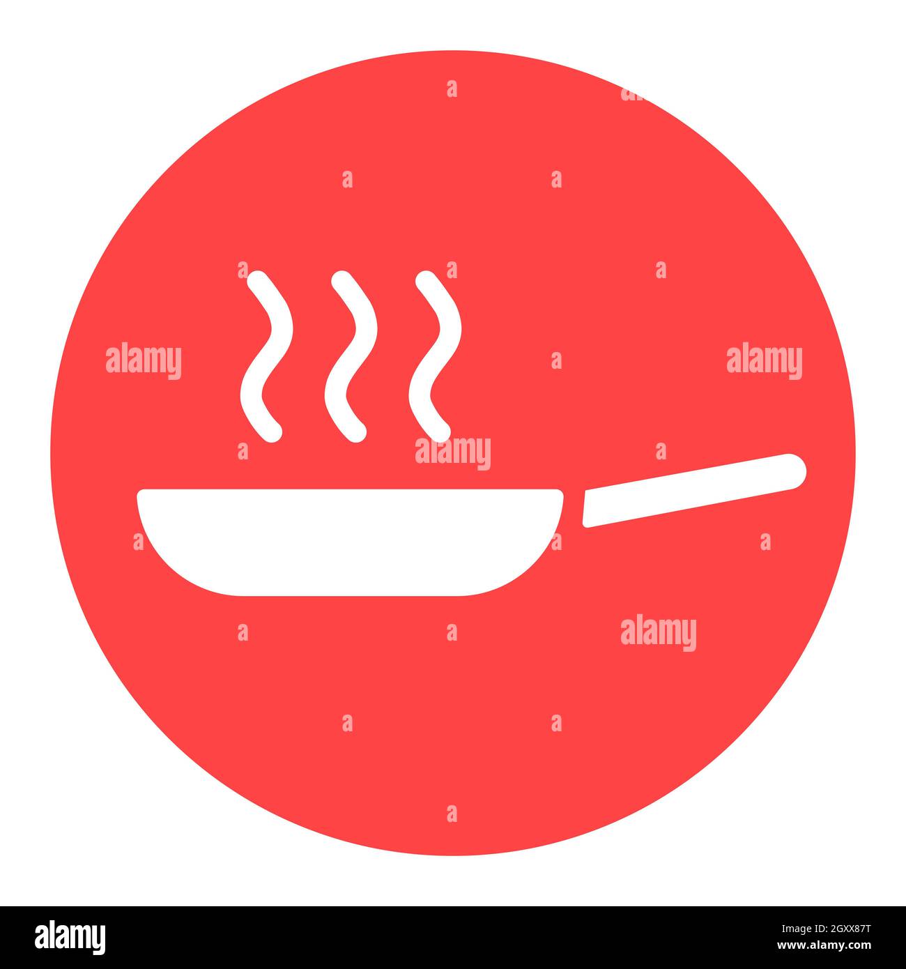 Frying pan vector white glyph icon. Kitchen appliance. Graph symbol for ...