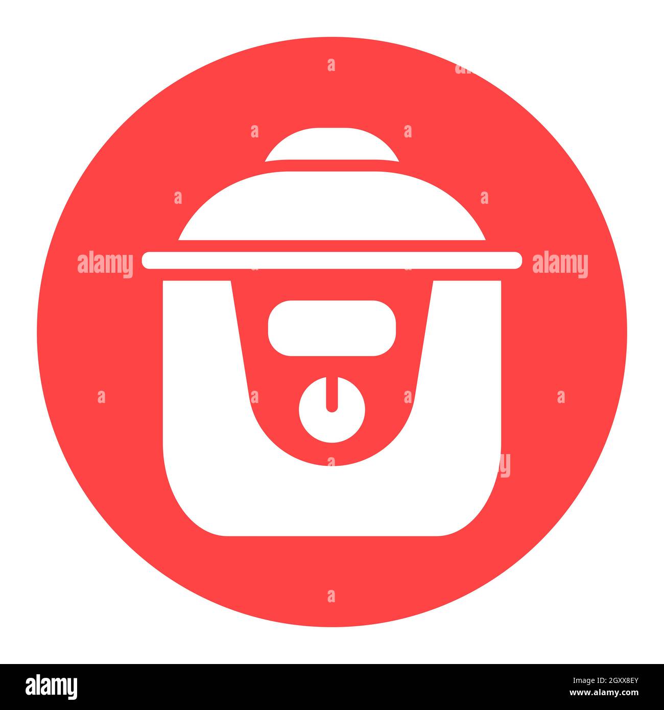 Slow cooking crock pot vector white glyph icon. Electric kitchen